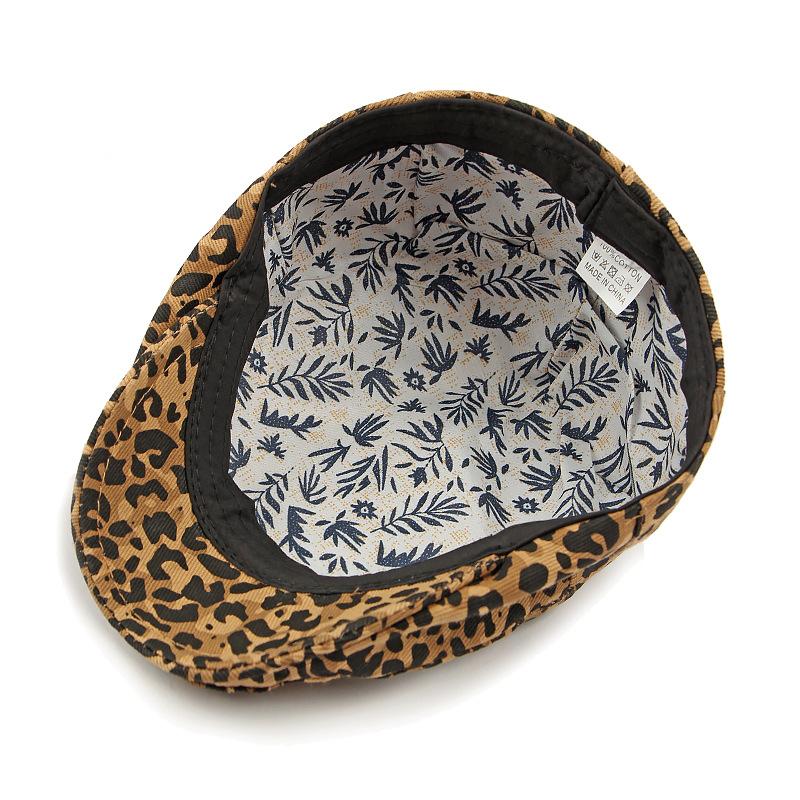 Spring Autmn Women's Beret British Vintage Leopard Print Cap Forward Cap Newsboy Caps Flat Cap Driver Ivy Hat Gatsby Painters Hats