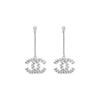 2000-2026 Plated Crystal Cc Drop Push Back Earrings Costume Earrings A63084-Y02003-Z3502