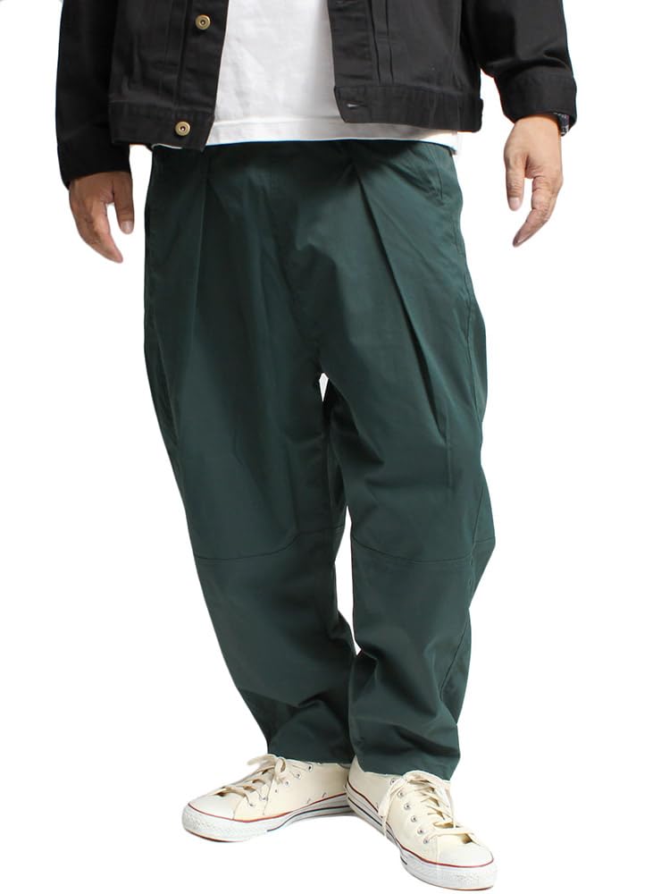 

One Colors Men s Balloon Pants, Elastic Waist, Front Tuck, Stretch Wide Leg Pants, Size LL, Green