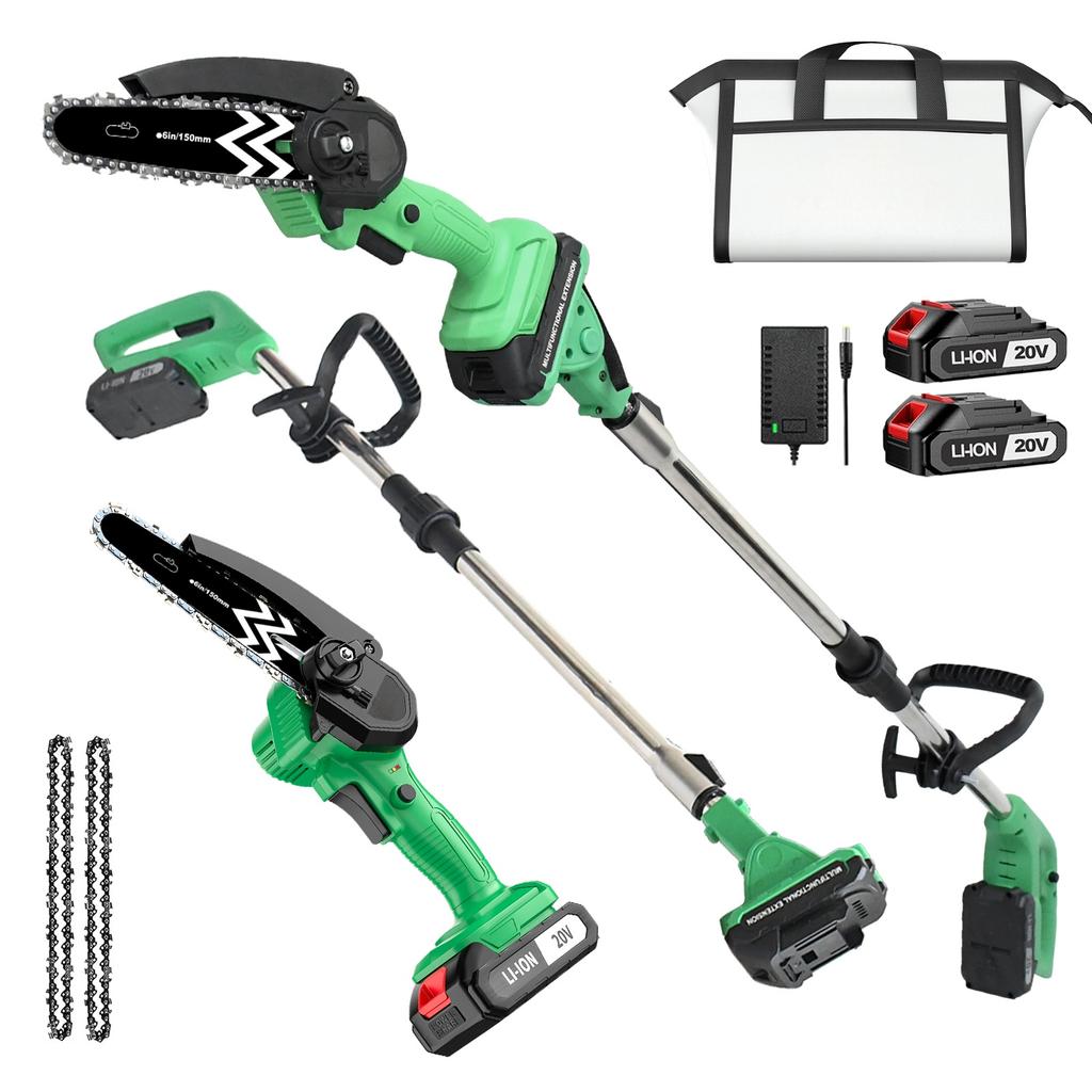 20V Cordless 2 In 1 Pole Saw DIY Grade Chainsaw with Long Pole for Wood Cutting Local EU Warehouse