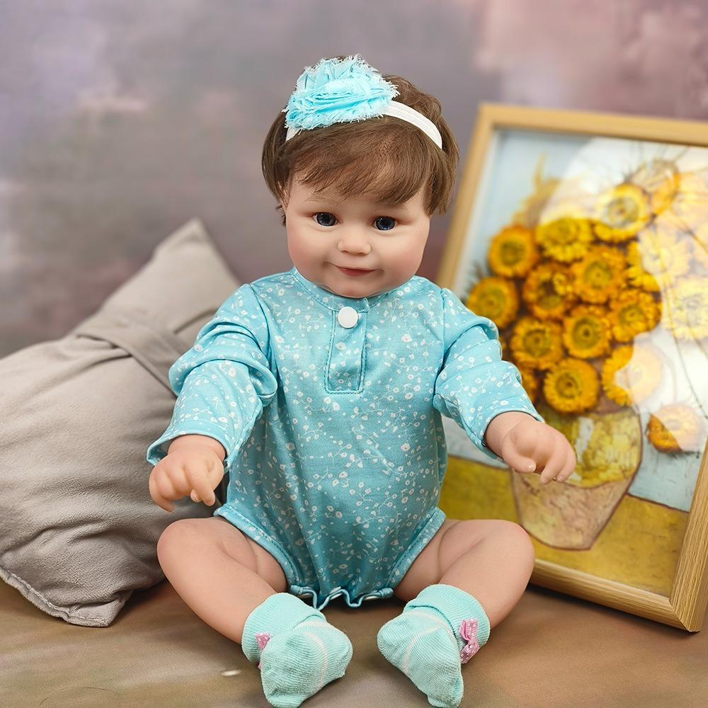 Realistické 50 cm celosilikonové vinylové tělo Reborn panenka Maddie Roztomilá usměvavá novorozená panenka již hotová 3D malovaná kůže Realistické panenky pro děti Dětské hračky