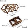 Foldable Woodan Bottle Rack Countertop Stackable Tabletop Storage Organizer Shelf