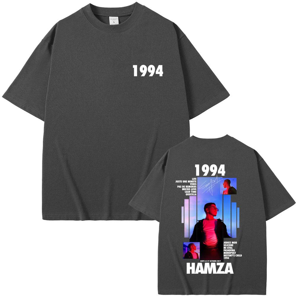 Rapper HAMZA 1994 Tour Album 2025 T Shirts Men Women Fashion Cotton Vintage Short Sleeve Tshirt Hip Hop ONeck Tees Streetwear