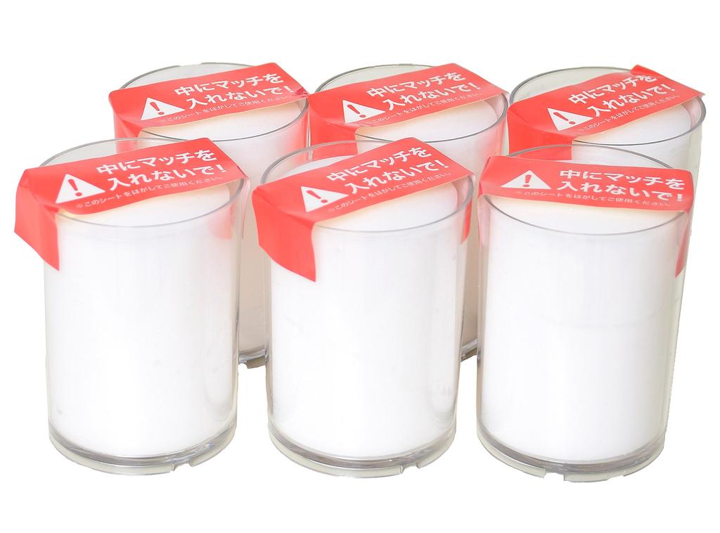 Kameyama Candle Candle Set of 6 In a Cup Preparedness Long-lasting [24-hour Votive] [Candle] [Wax Candle] [Cup] [Power Outage] [Emergency] [Disaster]
