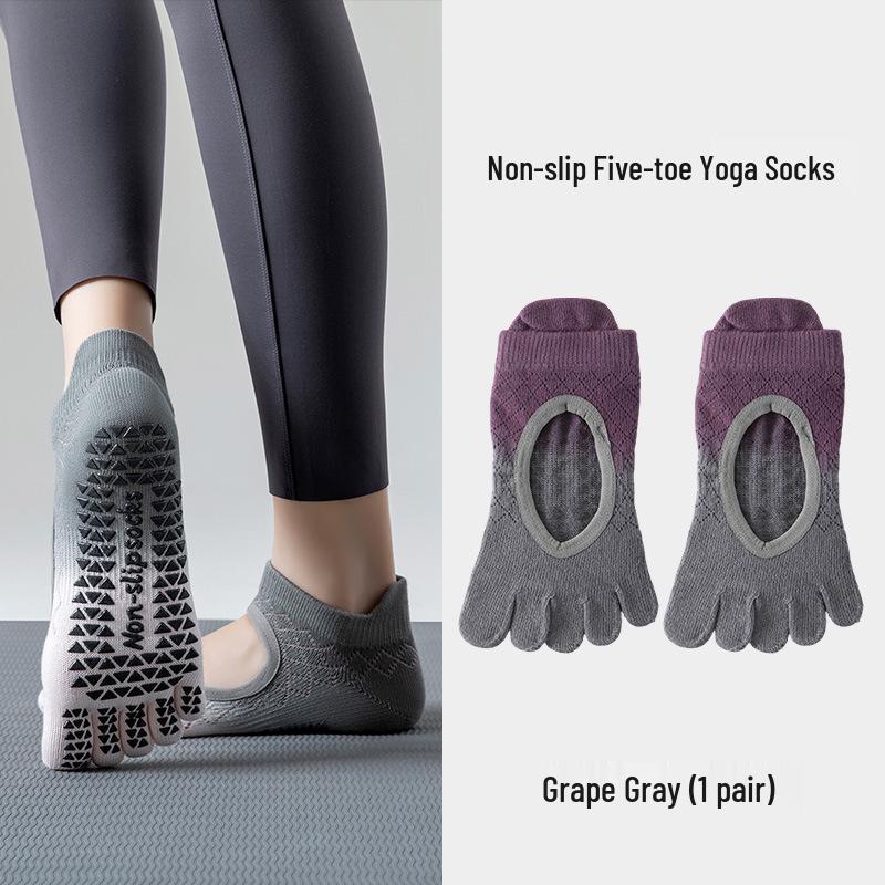 Gradient Non-Slip Five-Finger Yoga & Pilates Summer Socks One Size