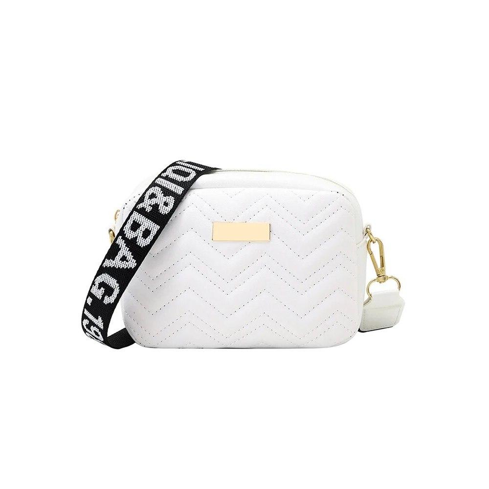 

Сумка с вышивкой в виде волны, квадратный ремень на плечо с принтом, большая вместимость, сумка через плечо для женщин белый