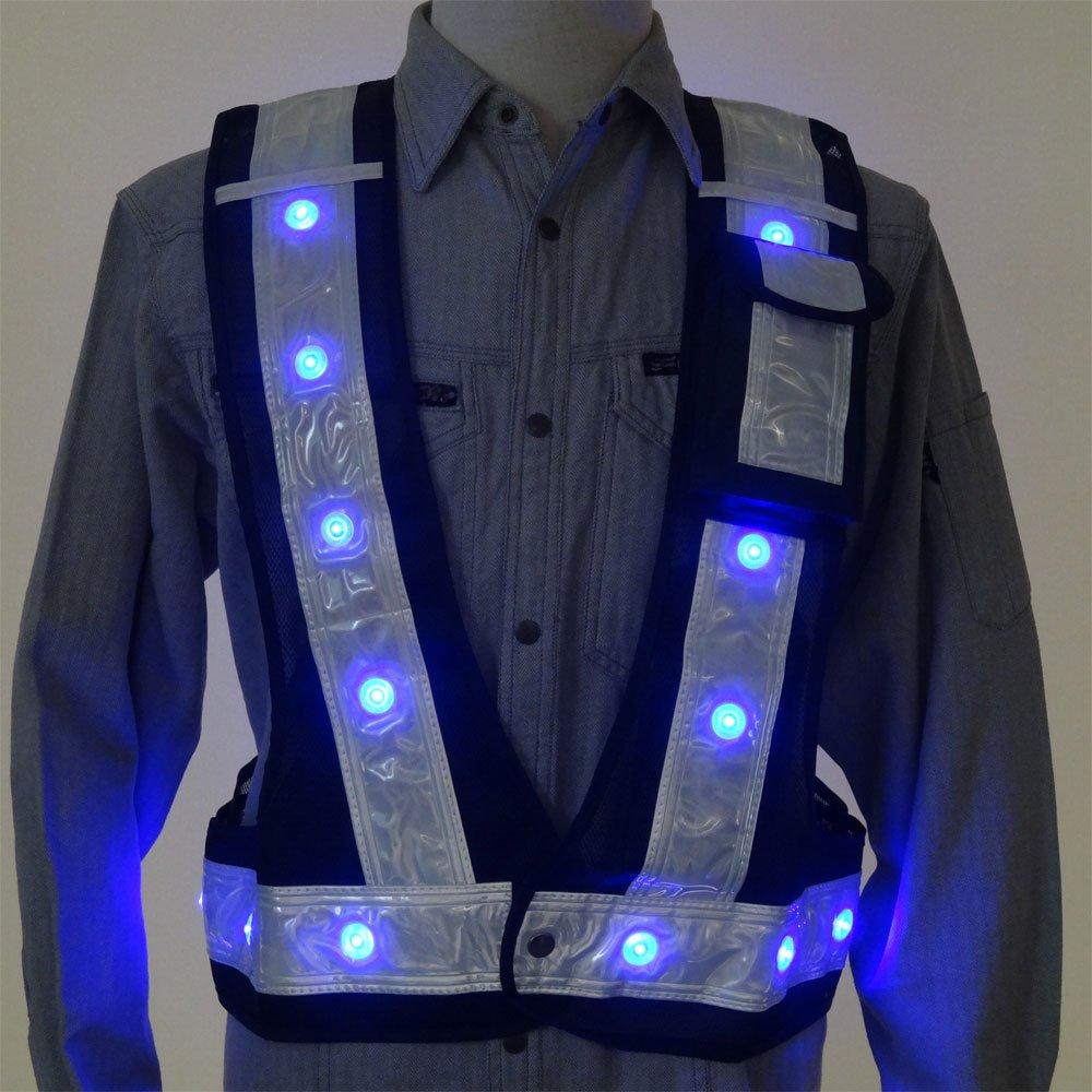 Mizukei Multifunctional Vest with LED Navy White 3015002 [It Glows!] / (Blue LED)
