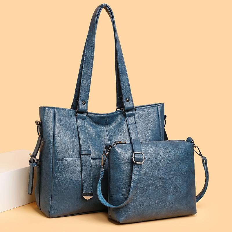 Set de genți din două piese Geantă tote pentru navetă pentru femei Geantă de mână de mare capacitate Geanta mamă Geantă de umăr