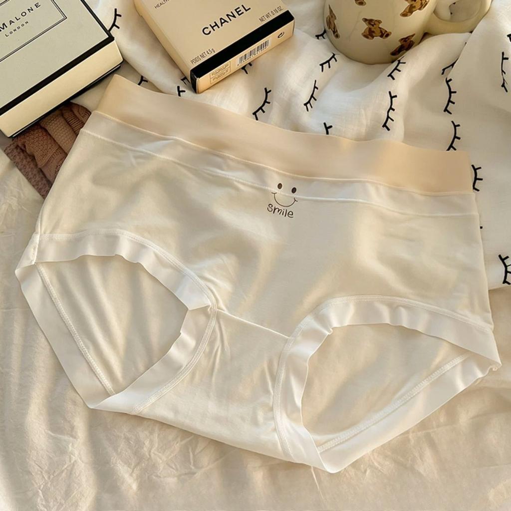 Damen Frühling und Sommer Hübsches Lächelndes Gesicht Reine Baumwolle Antibakteriell Nahtlos Taillen-Dreiecksslip