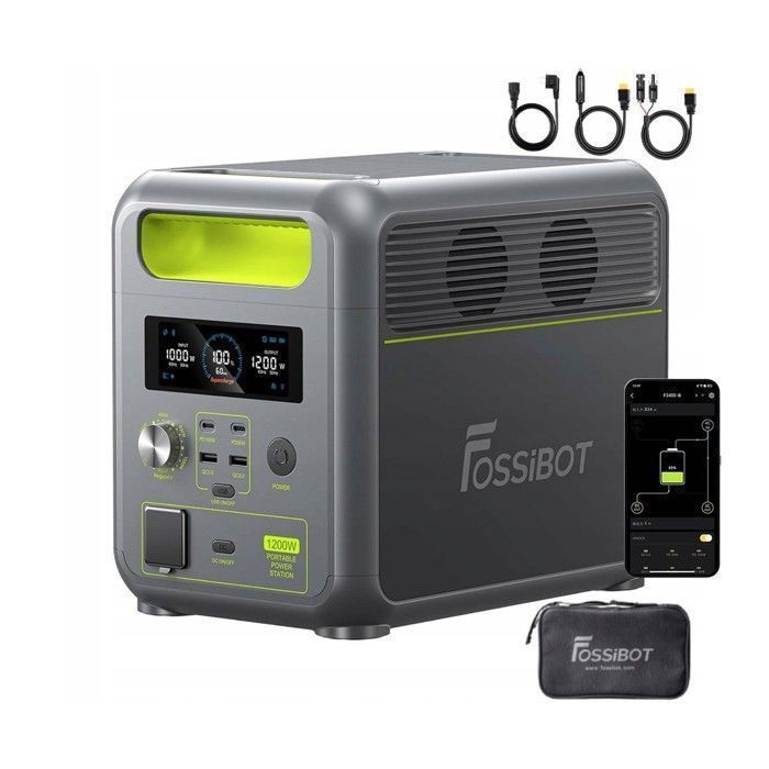 FOSSiBOT F1200 Station électrique portable 1024Wh, Générateur Solaire 2000W Centrale Électrique Extérieur Voyage, Camping RV