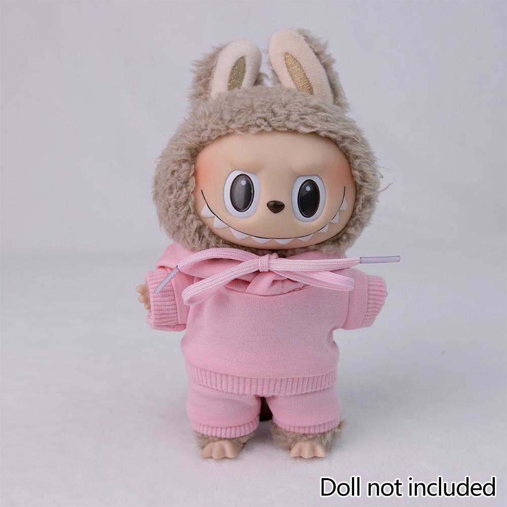 For 17cm Labubu Doll Clothes Fashion Clothes Hoodies Doll Clothes Color Match Hoodies Dolls Accessories Cute Decoration Little Cloths