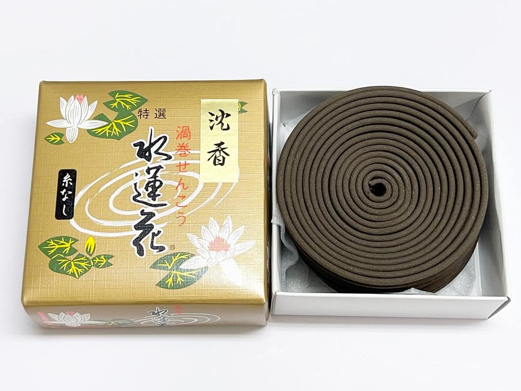 Awaji Baikundou Spiral Incense 12 14 Safety with Lotus Flower for the 7th and 49th Days of for Buddhist Altar Natural Sticks, Approx. Hours, Rolls,