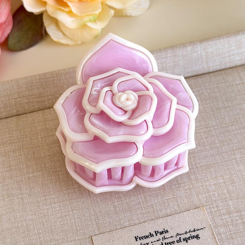 Flower Hair Clip French Style Elegant Women Flower Hair Claw Clip Hairpin Grab Clip Barrettes Headwear Hairgrip Hair Accessories