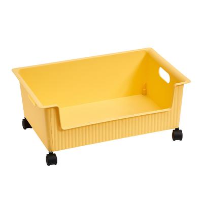 Aufbewahrungsbox aus Kunststoff für Bücher, Rollendesign, leicht zu bewegen, großes Fassungsvermögen, Organisationsbehälter für Klassenzimmer für