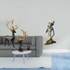 Reindeer Elk Resin Sculpture And African Tribal Lady Statue Collection Unique Animal Figurine Art