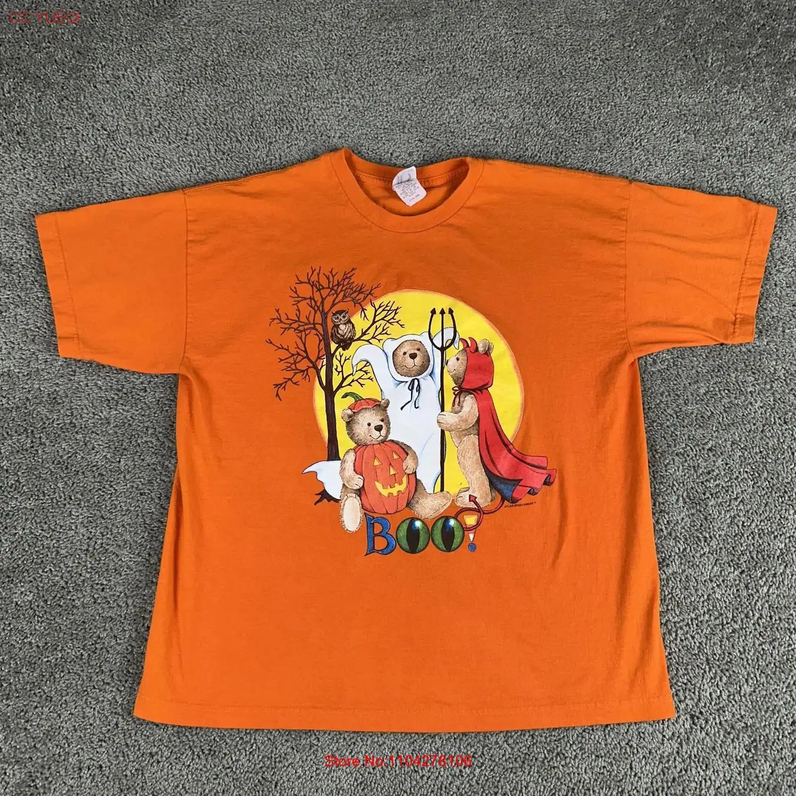 

VINTAGE Atlas Sportswear T Shirt Mens XL Orange Halloween Teddy Bear vintage Washed streetwear Versatile homme Breathable 5XL різнокольоровий