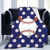 Baseball Throw Blanket for Bed Couch Sofa Living Room Decor Soft Warm Lightweight Flannel Blanket Ball Sport Theme Print Blanket
