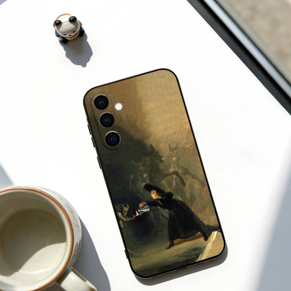 Hiszpania Francisco Goya Etui na telefon z motywem artystycznym Dla Samsung Galaxy A73,A72,A71,A70,A53,A52,A51,Miękki Silikonowy Czarne Pokrowiec