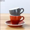 Office 80ml Espresso Cup Set Ceramic Mug With Saucer Afternoon Tea Mini Coffee Mug Drinkware Home Kitchen Solid Color Mug