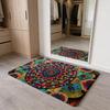 Colorful Mandala Boho Floor Mat Flannel Door Mat Non-Slip Absorbent Washable Indoor Home Rug
