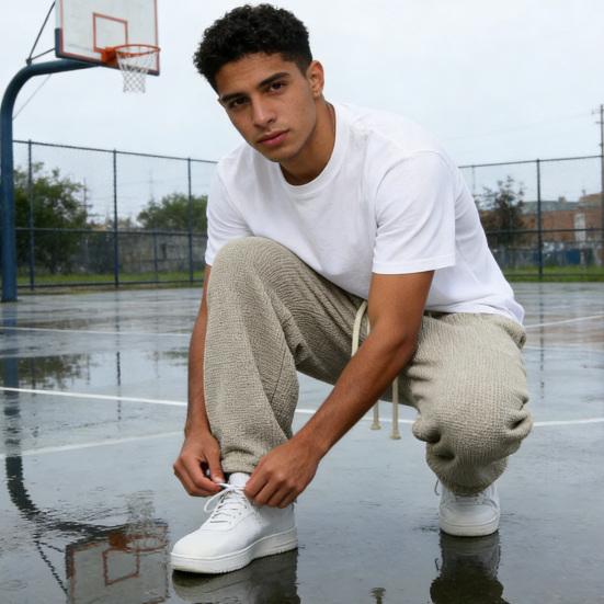 Herren Casual Baggy Hose Unifarbene Weite Hosen Lockerer Schnitt Kordelzug Taille Gerade Jogginghose für Sport Straße