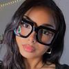 Large Square Anti Blue Light Reading Glasses Retro Luxury Designer Black Eyewear for Computer Work