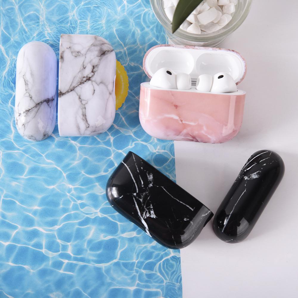 Marble Pattern Case For Apple Airpods Pro 3 Generation Hard PC Cover For AirPods 4 3 1 2 Pro2 Marble Protective Case Fundas