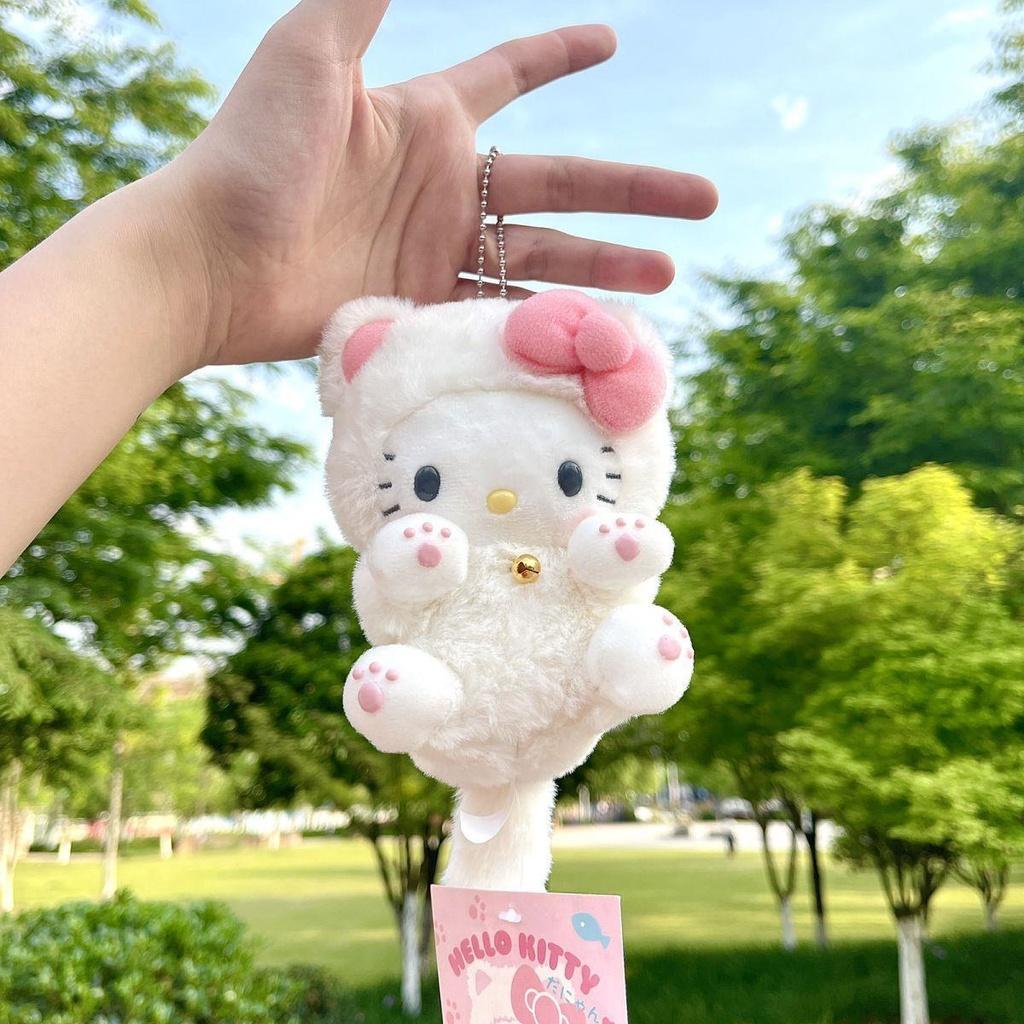 Cute Hellokitty Plush Doll Keychain Bag Charm For Girls