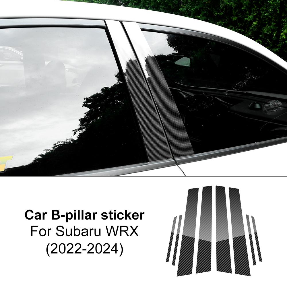 B Pillars Sticker For Subaru WRX 2025 2025 2025 Strip Protect Accessories Carbon Fiber Glossy Black Window B-pillar Decorative