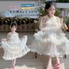 Girl Princess Dress 2026 Spring/Summer New Flower Birthday Dress Girl Fairy Yarn Dress Children's Cake Dress