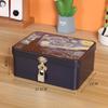 Iron Box with Lock and Key Desktop Storage Box Retro Tinplate Cosmetics ID Storage Household Jewelry Storage Empty Box