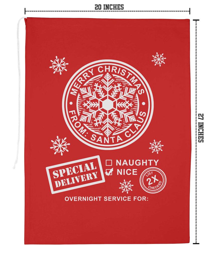 Printtoo 2 Pcs Santa Gift Sack for Kids Presents Xmas Bag Christmas Sack Personalized Bags 27x20 Inch
