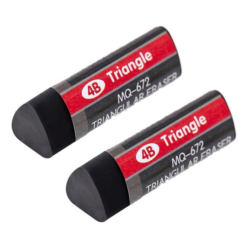 10 Pcs 4B Triangle Eraser Novelty Rubber School Supplies Student Office Exam Art Drawing Creative Black White Erasers