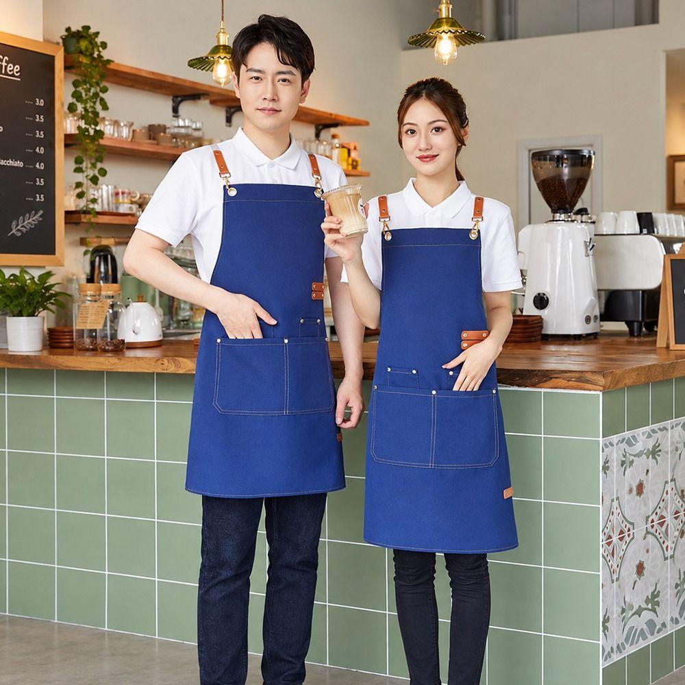 Oil Resistant Canvas Apron Adjustable Straps Cooking Apron Gifts Restaurant Apron  Restaurant Work