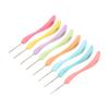 8pcs Crochet Hooks Ergonomic Design Iron Material Bend Handle Knitting Needles Set for Making