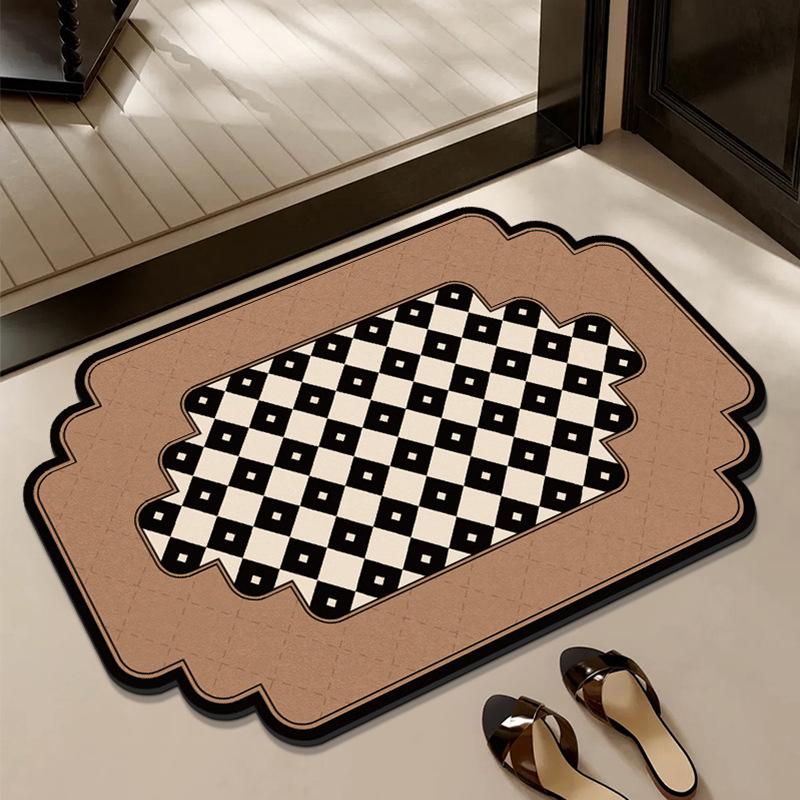 Medieval Style Diatom Mud Floor Mat, Bathroom Water-Absorbing Quick-Drying Non-Slip Floor Mat, Bathroom Door Dirt-Resistant And Easy-To-Take-Care