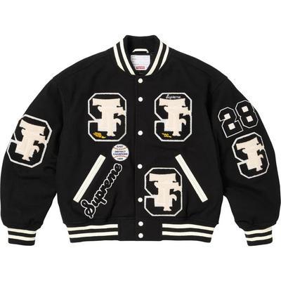 Supreme Chaqueta Varsity de Equipo de Perforación Negra