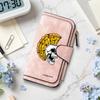 Skull Pizza Pattern Long Wallet Fashion Casual Portable Multi Card Slot Daily Purse