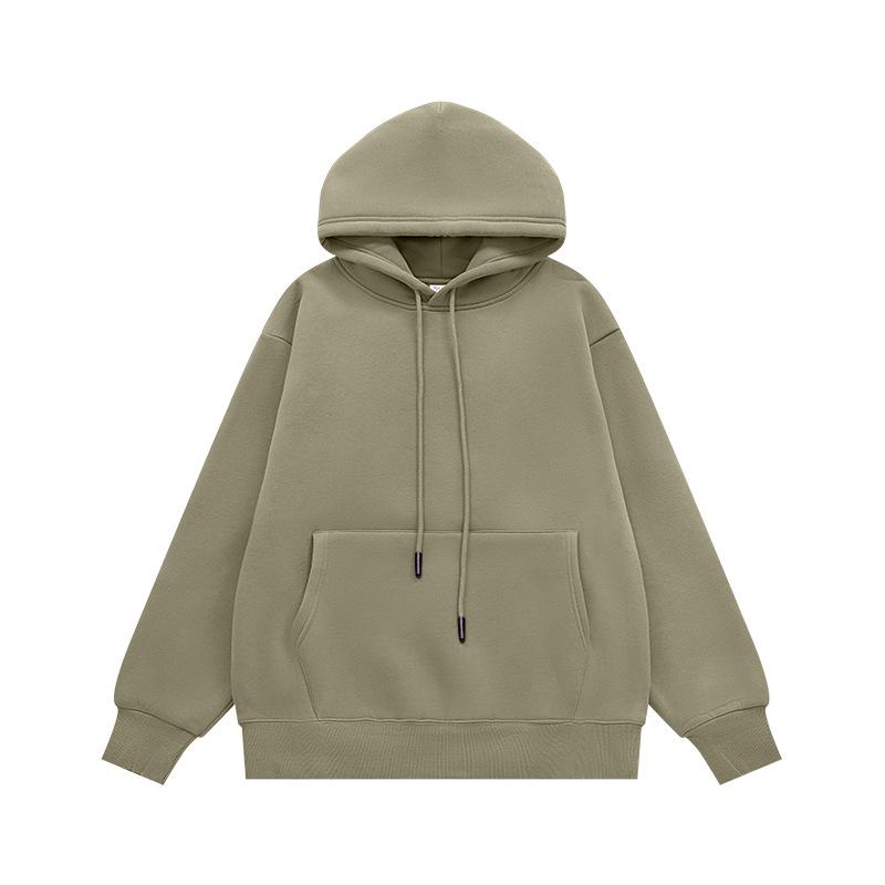 INF Unisex Plush Hoodie | 2024 Autumn/Winter Solid Color Trendy Casual Sweatshirt