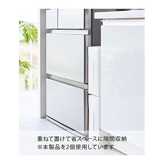 Yamazaki Jitsugyo Range Hood Filter Storage Case White Approx. W14.5 x D46.5 (Handle folded: 43.5) x H31cm Tower with Handle Stock Storage 6047