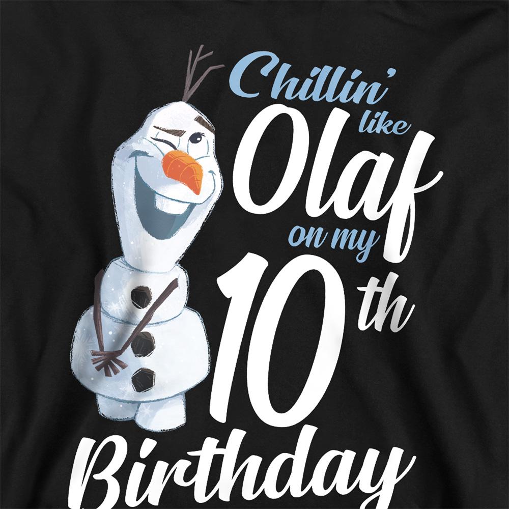 Frozen Childrens/Kids Chillin Like Olaf Heather 10th Birthday Pullover Hoodie