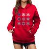 Women's Winter Christmas Printed Pullover Hooded Sweatshirt Fleece Long Sleeve Sweatshirt