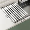 Stainless Steel Kitchen Sink Drain Rack Foldable Dish Drainer Rack Rack Sink Bowl and Dish Storage Rack Drying Storage Shelf
