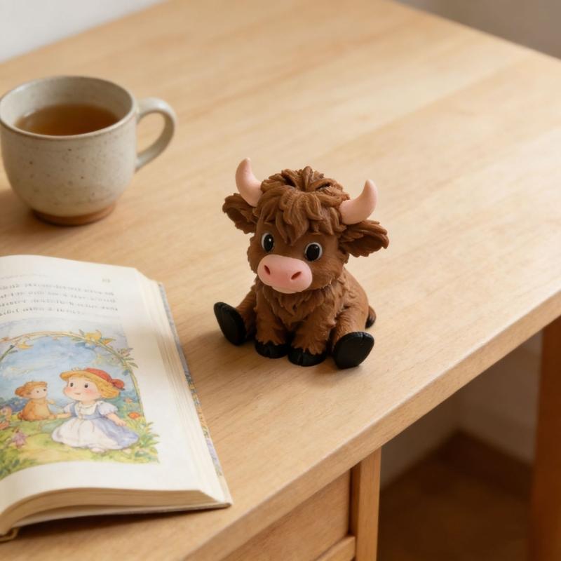 Tier Yak Figur Humorvolles Tier 3D Gedruckte Braune Yak Figur Für Schreibtisch Zuhause Und Auto Innenraum Dekorationen
