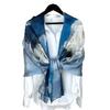 Mysterious Blue Series! 12 Mmi Plain Crepe Satin Silk Scarf Women'S Ink Three-Dimensional Style Mulberry Silk Scarf