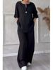Women's Cross-Border Fashion Solid Color Cotton Linen Casual Set Pants