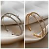 Bridal Jewelry Rhinestone Bracelet Double-layer Wrist Ornament Simple Opening Bangles  Ladies