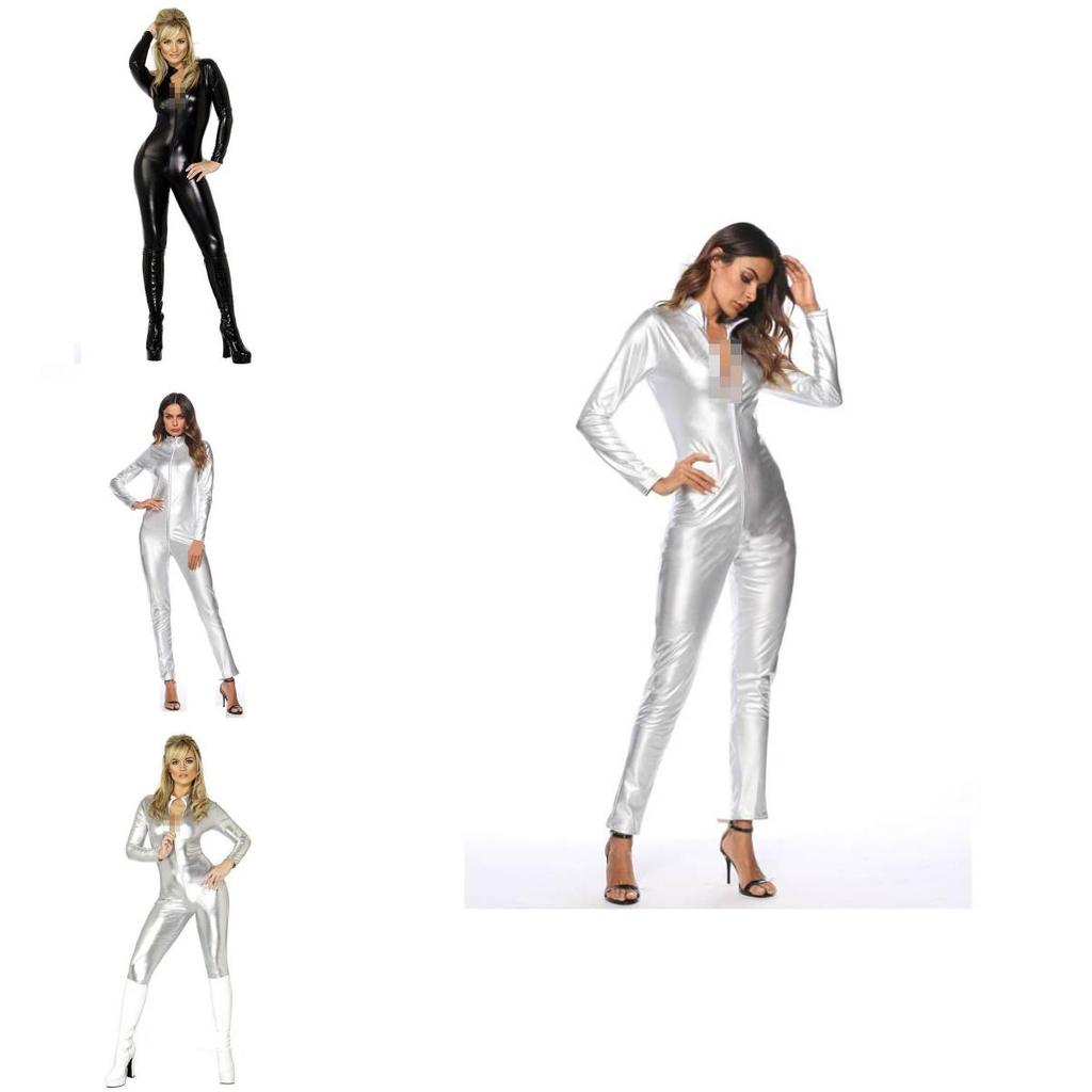 Metallic Sexy Catsuit Stretch Bodysuit With Soft And Comfortable Fabric For Women