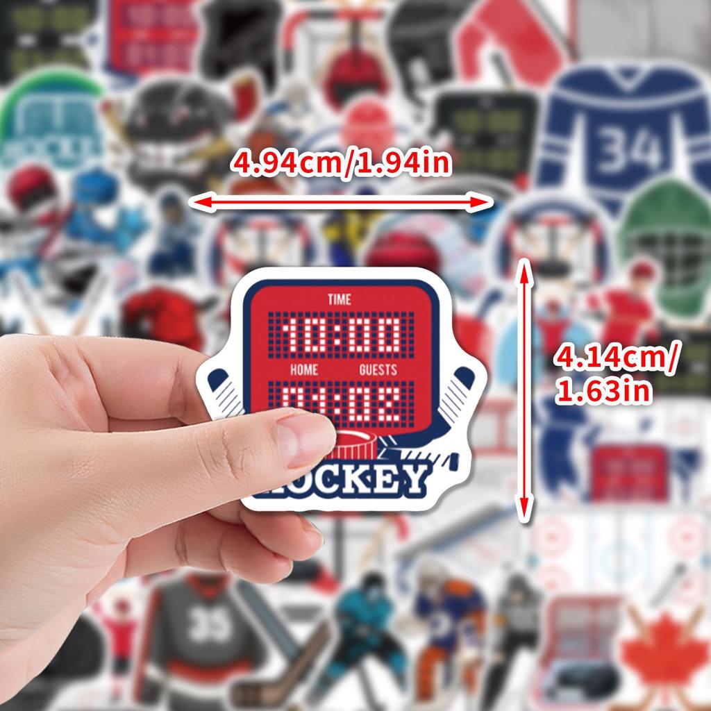50 Waterproof Hockey Graffiti Stickers for Bottles & Phones