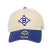 47 Seven Dodgers Clean Up Replica Logo Cooperstown Low Brooklyn Natural and Free [Forty Brand] Cap, MLB, Dodgers, Two-Tone, Royal, Size,